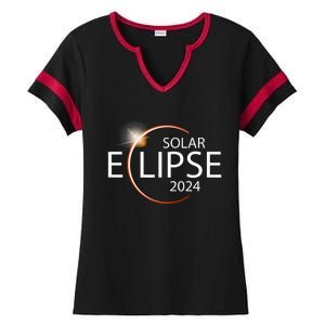 Solar Eclipse April 8 2024 Eclipse Party 2024 Souvenir Ladies Halftime Notch Neck Tee