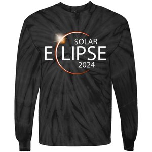 Solar Eclipse April 8 2024 Eclipse Party 2024 Souvenir Tie-Dye Long Sleeve Shirt