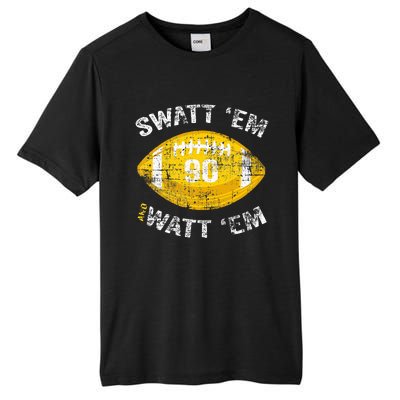 Swatt ‘Em And Watt ‘Em Football Vintage Tall Fusion ChromaSoft Performance T-Shirt