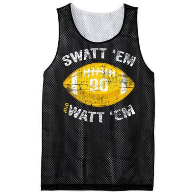 Swatt ‘Em And Watt ‘Em Football Vintage Mesh Reversible Basketball Jersey Tank