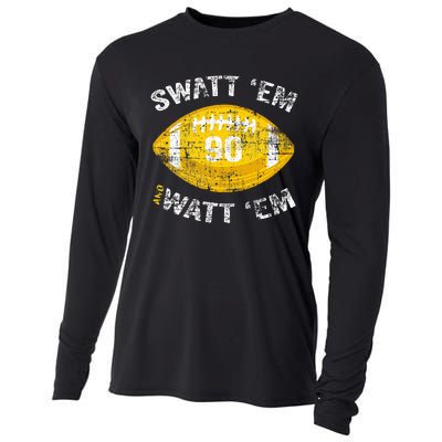 Swatt ‘Em And Watt ‘Em Football Vintage Cooling Performance Long Sleeve Crew