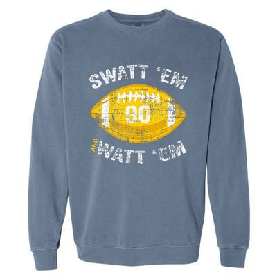 Swatt ‘Em And Watt ‘Em Football Vintage Garment-Dyed Sweatshirt