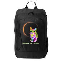 Solar Eclipse April 8 2024 Cat Wearing Eclipse Glasses City Backpack