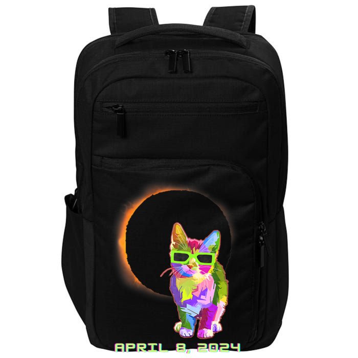 Solar Eclipse April 8 2024 Cat Wearing Eclipse Glasses Impact Tech Backpack