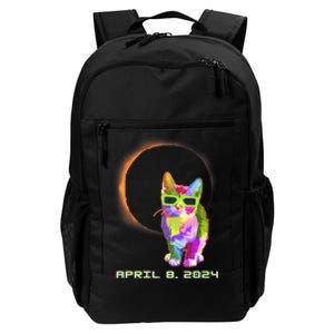 Solar Eclipse April 8 2024 Cat Wearing Eclipse Glasses Daily Commute Backpack