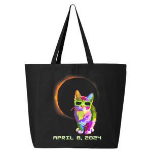 Solar Eclipse April 8 2024 Cat Wearing Eclipse Glasses 25L Jumbo Tote