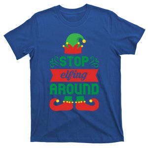 Stop Elfing Around Elf Family Pajama Christmas Cool Gift T-Shirt