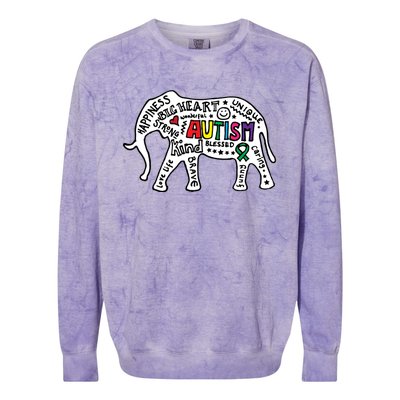 Strang Elephant Autism Awareness Colorblast Crewneck Sweatshirt