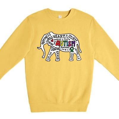 Strang Elephant Autism Awareness Premium Crewneck Sweatshirt