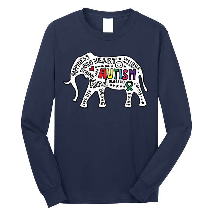 Strang Elephant Autism Awareness Long Sleeve Shirt