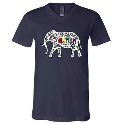 Strang Elephant Autism Awareness V-Neck T-Shirt