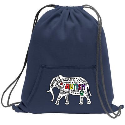 Strang Elephant Autism Awareness Sweatshirt Cinch Pack Bag