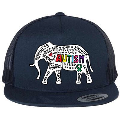 Strang Elephant Autism Awareness Flat Bill Trucker Hat