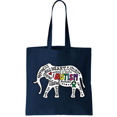 Strang Elephant Autism Awareness Tote Bag