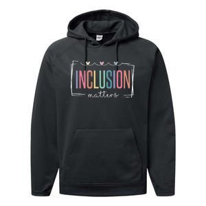 Special Education Autism Awareness Teacher Inclusion Matters Performance Fleece Hoodie