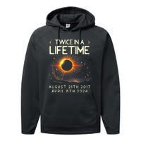 Solar Eclipse Astronomy Twice In Lifetime 2024 Solar Eclipse Performance Fleece Hoodie