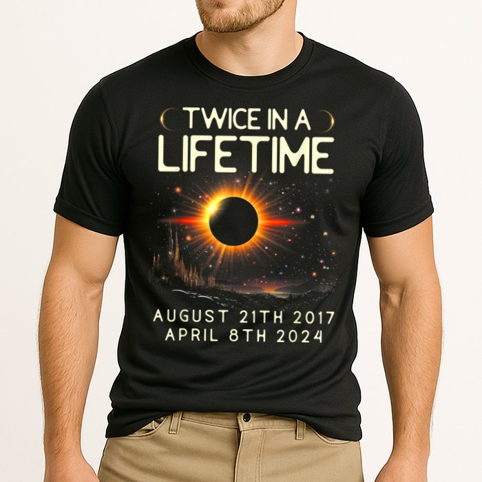 Solar Eclipse Astronomy Twice In Lifetime 2024 Solar Eclipse Cooling Performance Crew T-Shirt