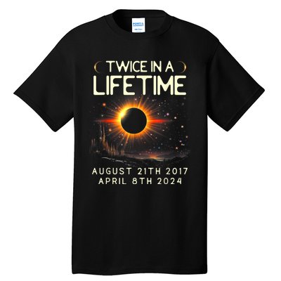 Solar Eclipse Astronomy Twice In Lifetime 2024 Solar Eclipse Tall T-Shirt