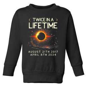 Solar Eclipse Astronomy Twice In Lifetime 2024 Solar Eclipse Toddler Sweatshirt