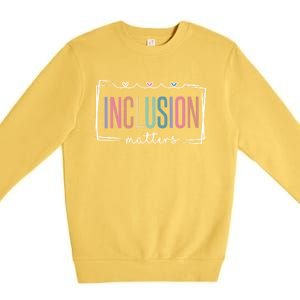 Special Education Autism Awareness Teacher Inclusion Matters Cute Gift Premium Crewneck Sweatshirt