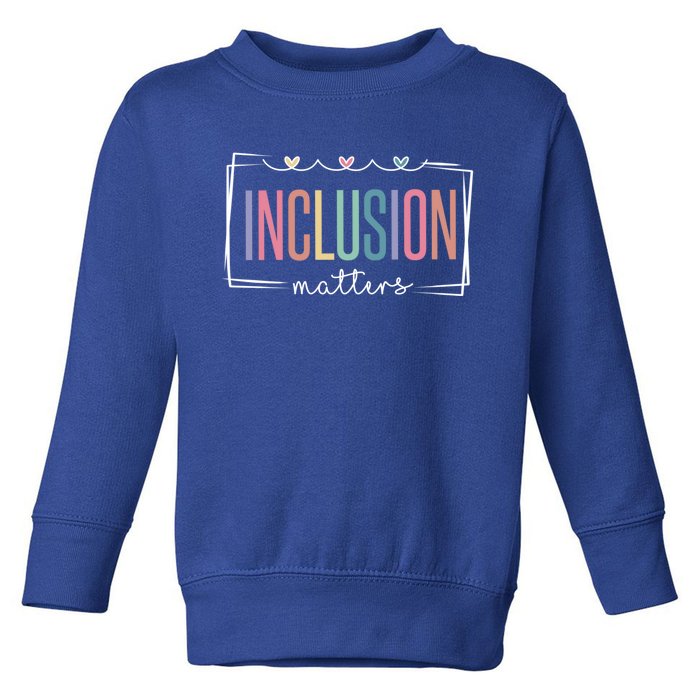 Special Education Autism Awareness Teacher Inclusion Matters Cute Gift Toddler Sweatshirt