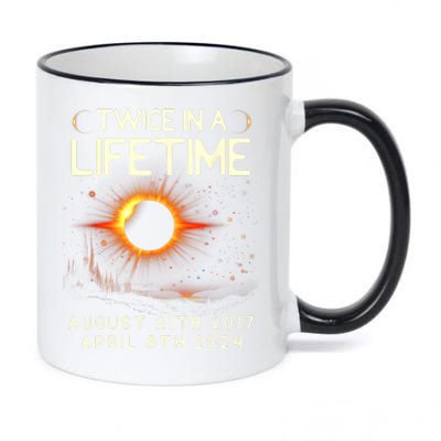 Solar Eclipse Astronomy Twice In Lifetime 2024 Solar Eclipse 11oz Black Color Changing Mug