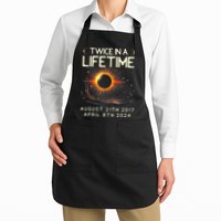 Solar Eclipse Astronomy Twice In Lifetime 2024 Solar Eclipse Full-Length Apron With Pockets