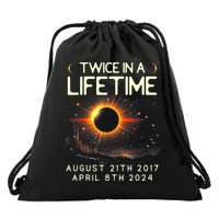 Solar Eclipse Astronomy Twice In Lifetime 2024 Solar Eclipse Drawstring Bag