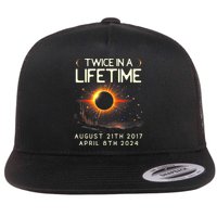 Solar Eclipse Astronomy Twice In Lifetime 2024 Solar Eclipse Flat Bill Trucker Hat