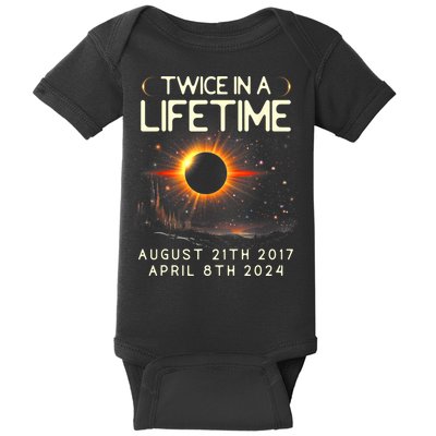 Solar Eclipse Astronomy Twice In Lifetime 2024 Solar Eclipse Baby Bodysuit