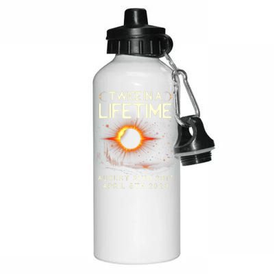 Solar Eclipse Astronomy Twice In Lifetime 2024 Solar Eclipse Aluminum Water Bottle