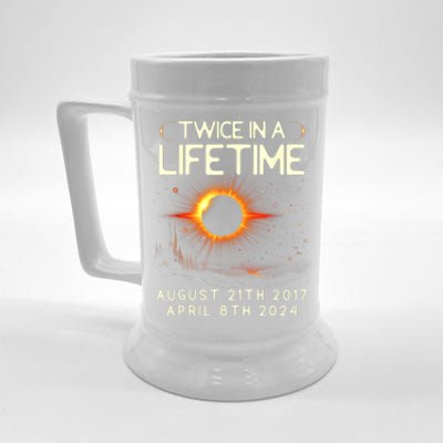 Solar Eclipse Astronomy Twice In Lifetime 2024 Solar Eclipse Beer Stein