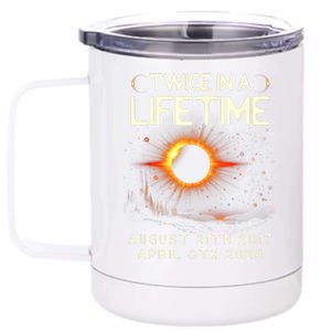 Solar Eclipse Astronomy Twice In Lifetime 2024 Solar Eclipse 12 oz Stainless Steel Tumbler Cup