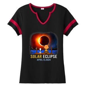 Solar Eclipse April 8 2024 Totality April 8 Ladies Halftime Notch Neck Tee