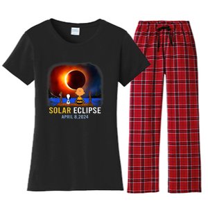 Solar Eclipse April 8 2024 Totality April 8 Women's Flannel Pajama Set