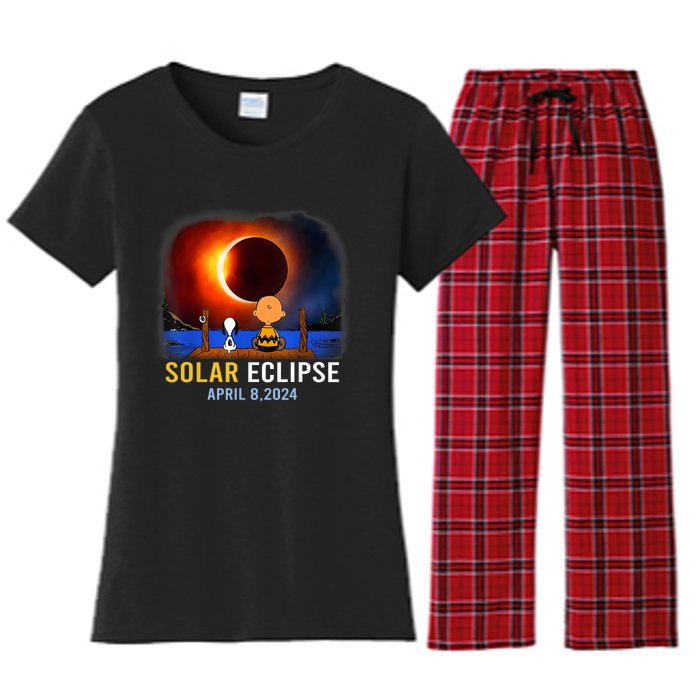 Solar Eclipse April 8 2024 Totality April 8 Women's Flannel Pajama Set