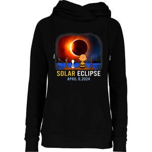 Solar Eclipse April 8 2024 Totality April 8 Womens Funnel Neck Pullover Hood