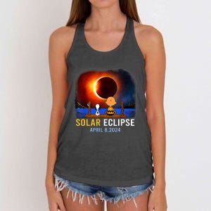 Solar Eclipse April 8 2024 Totality April 8 Women's Knotted Racerback Tank