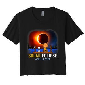 Solar Eclipse April 8 2024 Totality April 8 Women's Crop Top Tee