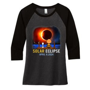 Solar Eclipse April 8 2024 Totality April 8 Women's Tri-Blend 3/4-Sleeve Raglan Shirt