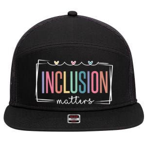 Special Education Autism Awareness Teacher Inclusion Matters Gift 7 Panel Mesh Trucker Snapback Hat