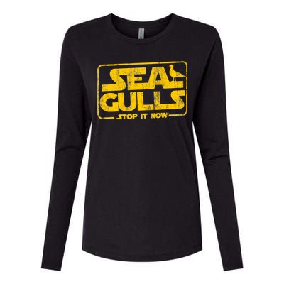 Seagulls Stop it Now Womens Cotton Relaxed Long Sleeve T-Shirt