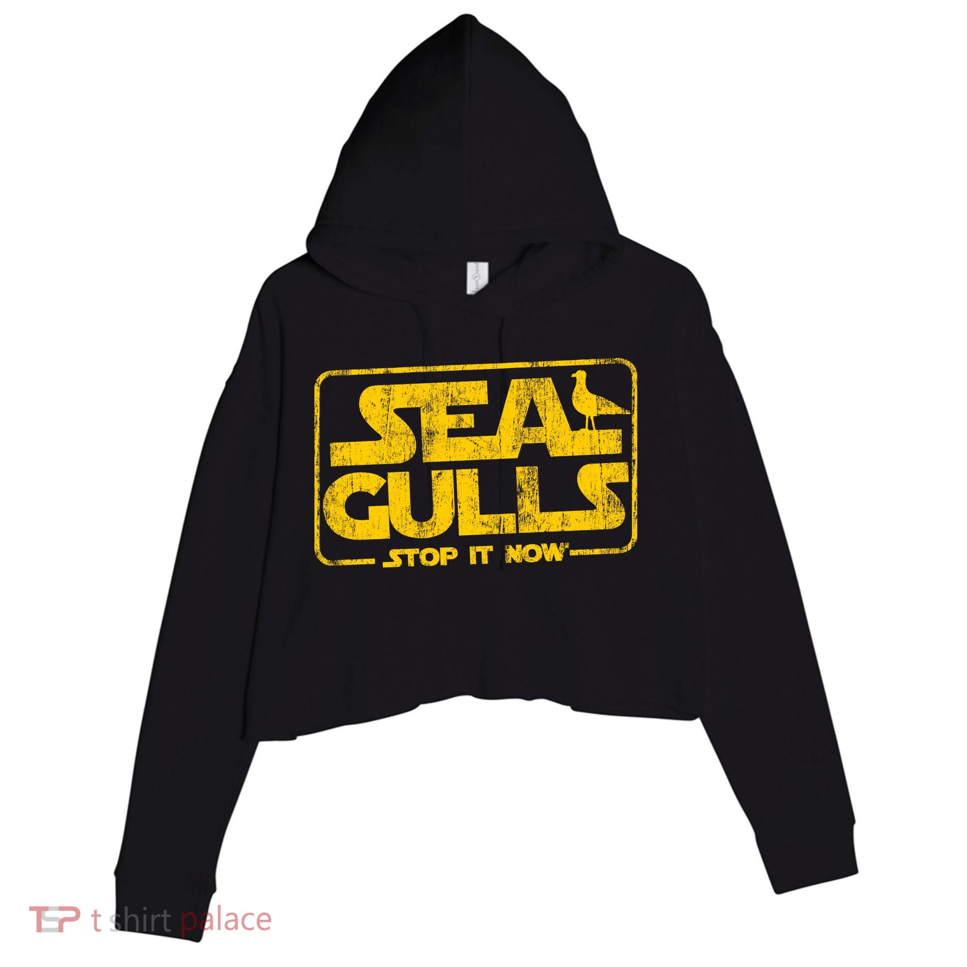 Seagulls Stop it Now Crop Fleece Hoodie