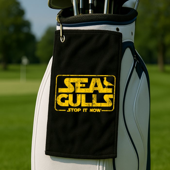 Seagulls Stop it Now Golf Towel