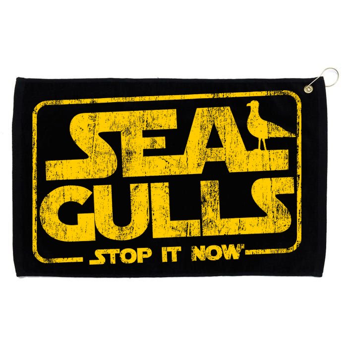 Seagulls Stop it Now Grommeted Golf Towel