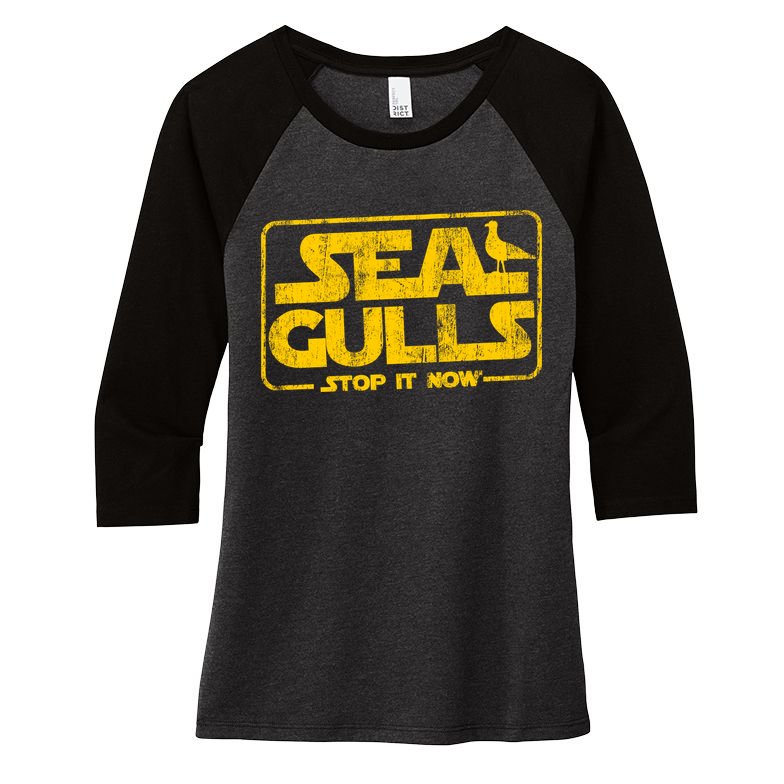 Seagulls Stop it Now Women's Tri-Blend 3/4-Sleeve Raglan Shirt
