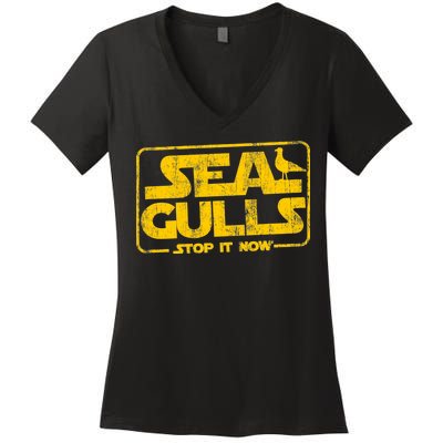 Seagulls Stop it Now Women's V-Neck T-Shirt