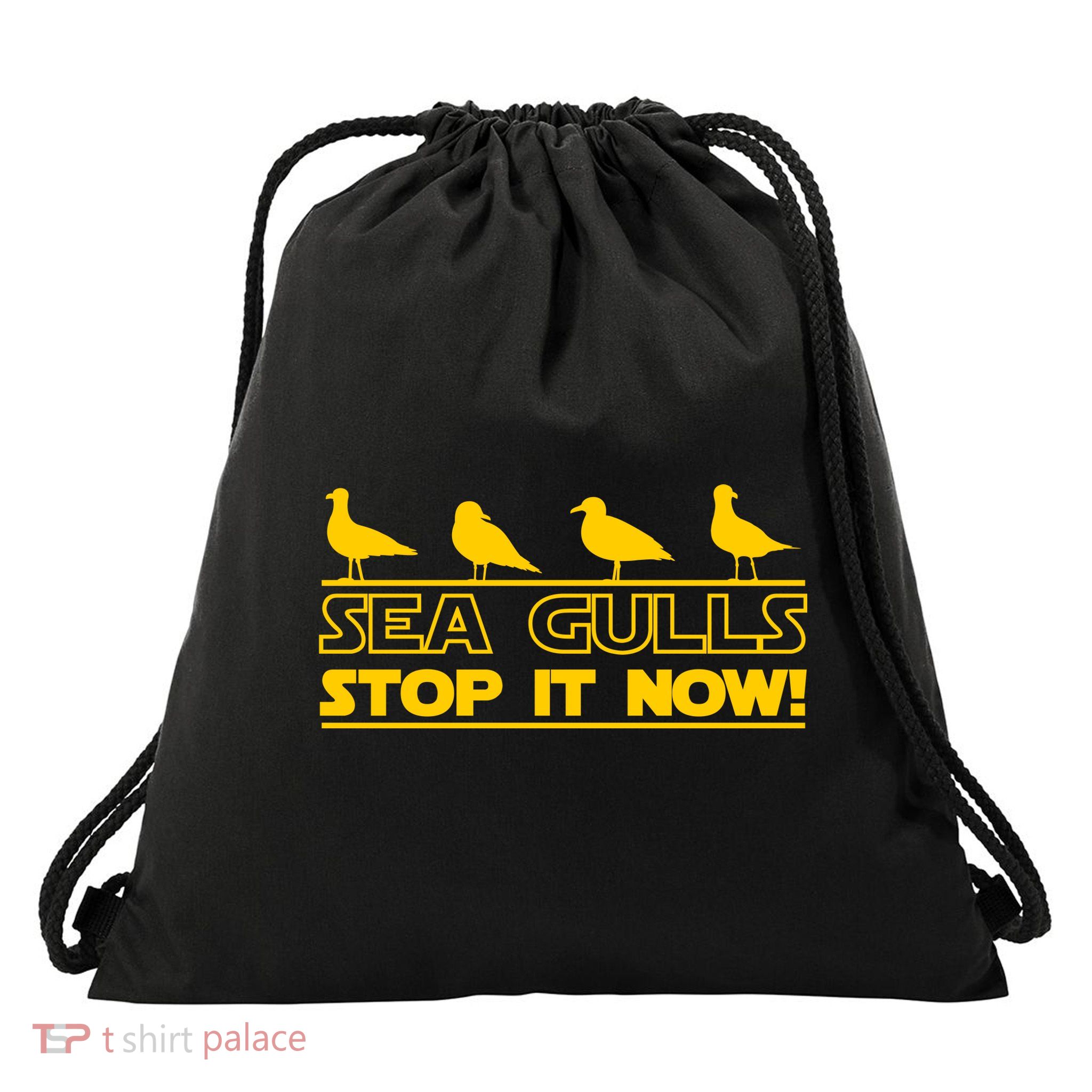 Seagulls Stop it Now Funny Meme Drawstring Bag