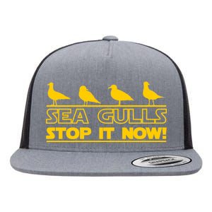 Seagulls Stop it Now Funny Meme Flat Bill Trucker Hat