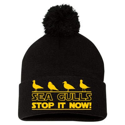 Seagulls Stop it Now Funny Meme Pom Pom 12in Knit Beanie